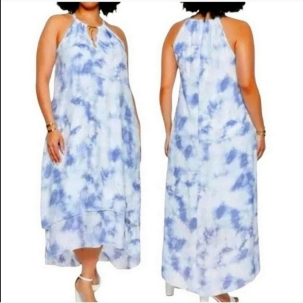 Mlle Gabrielle Hi Low Tie Dye Dress Sz 3X